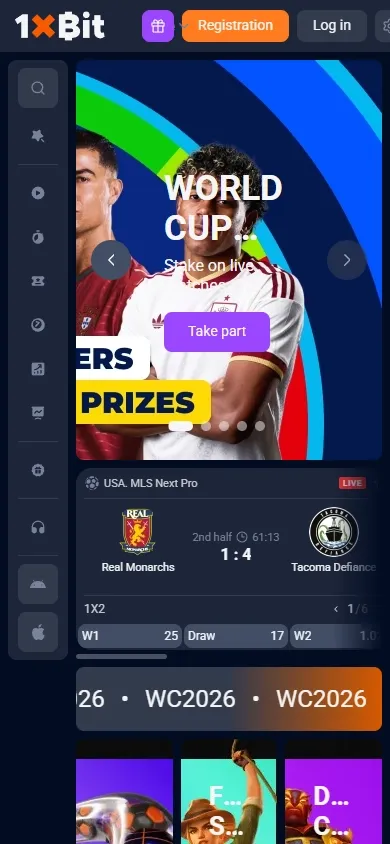 1xBit Casino mobile screenshot