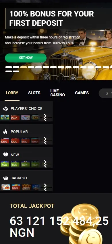 1xSlots mobile screenshot