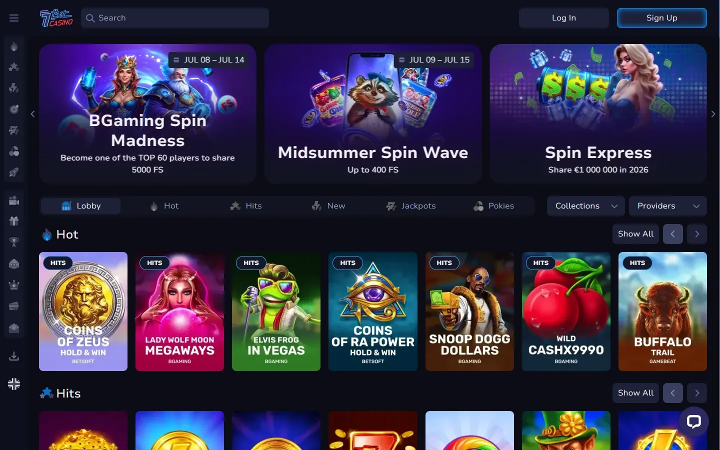 7Bit Casino homepage screenshot