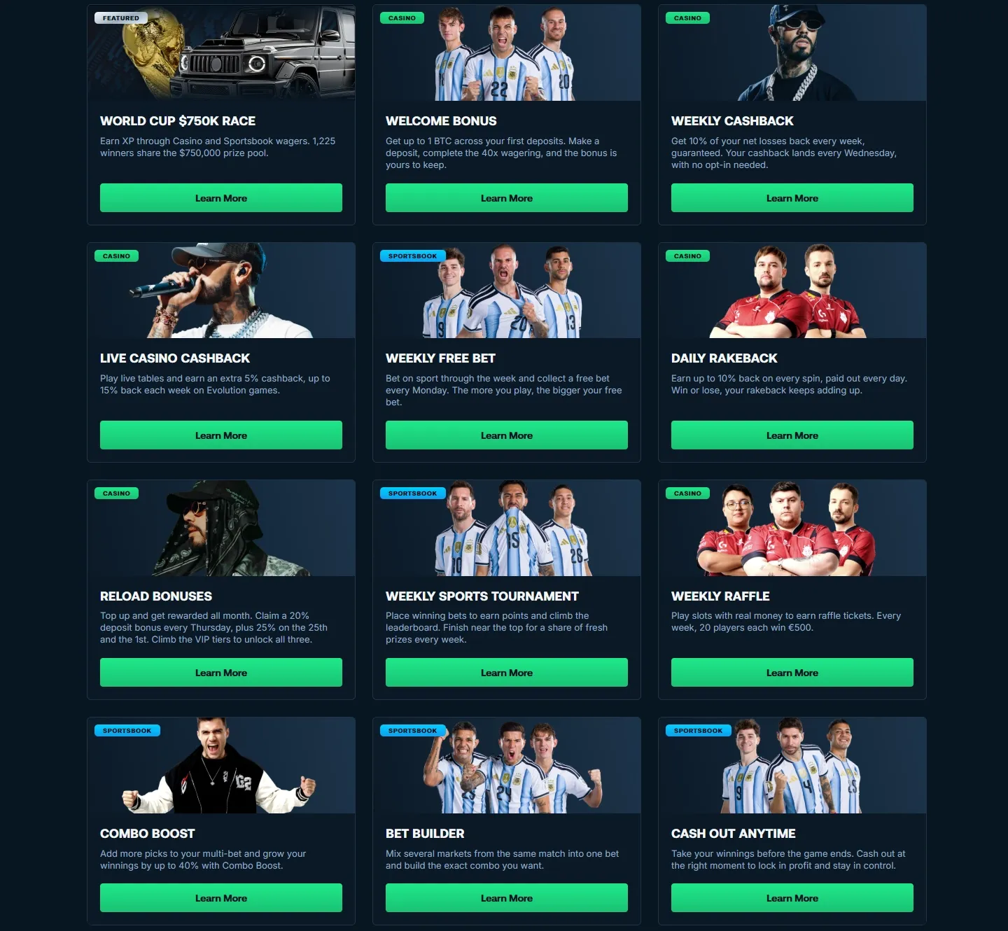 BetPanda promotions screenshot
