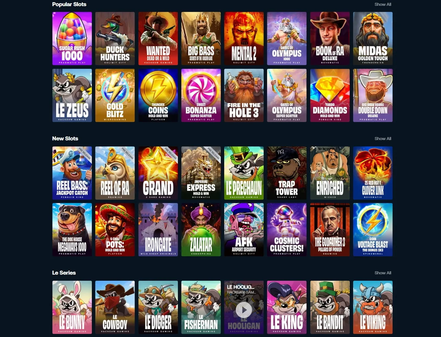 BetPanda game lobby screenshot