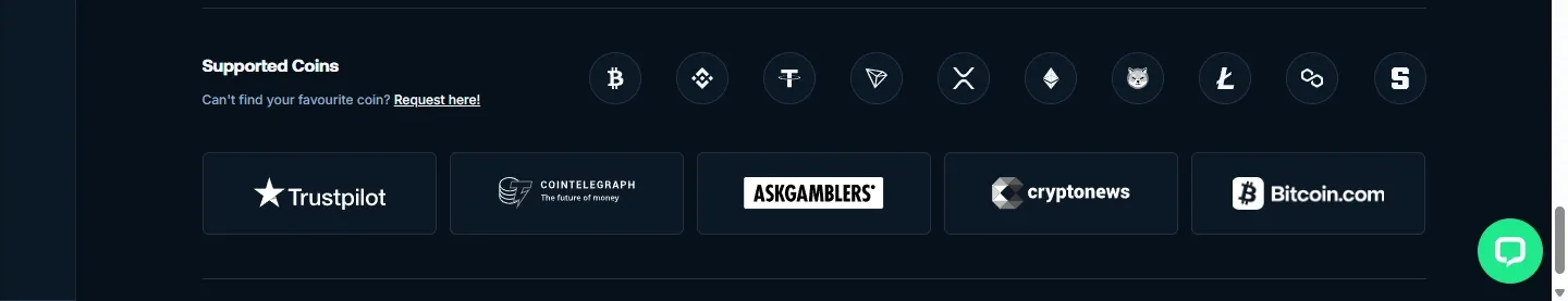BetPanda payment methods screenshot