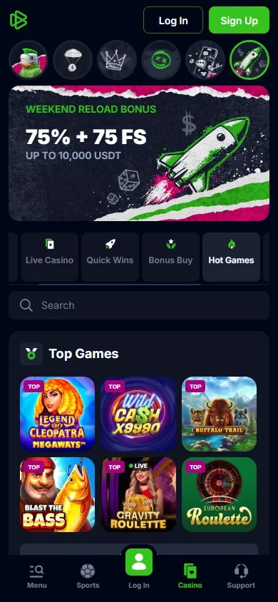 Bets.io mobile screenshot