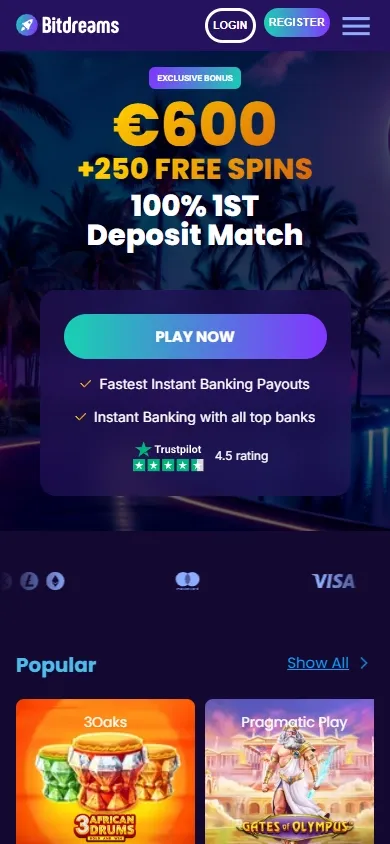 Bitdreams Casino mobile screenshot