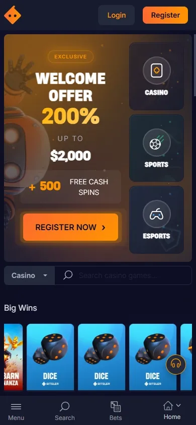 Bitsler Casino mobile screenshot