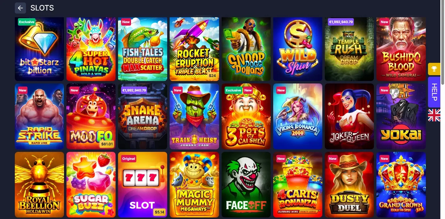BitStarz game lobby screenshot