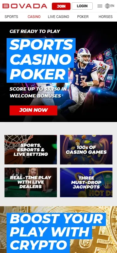 Bovada.lv mobile screenshot