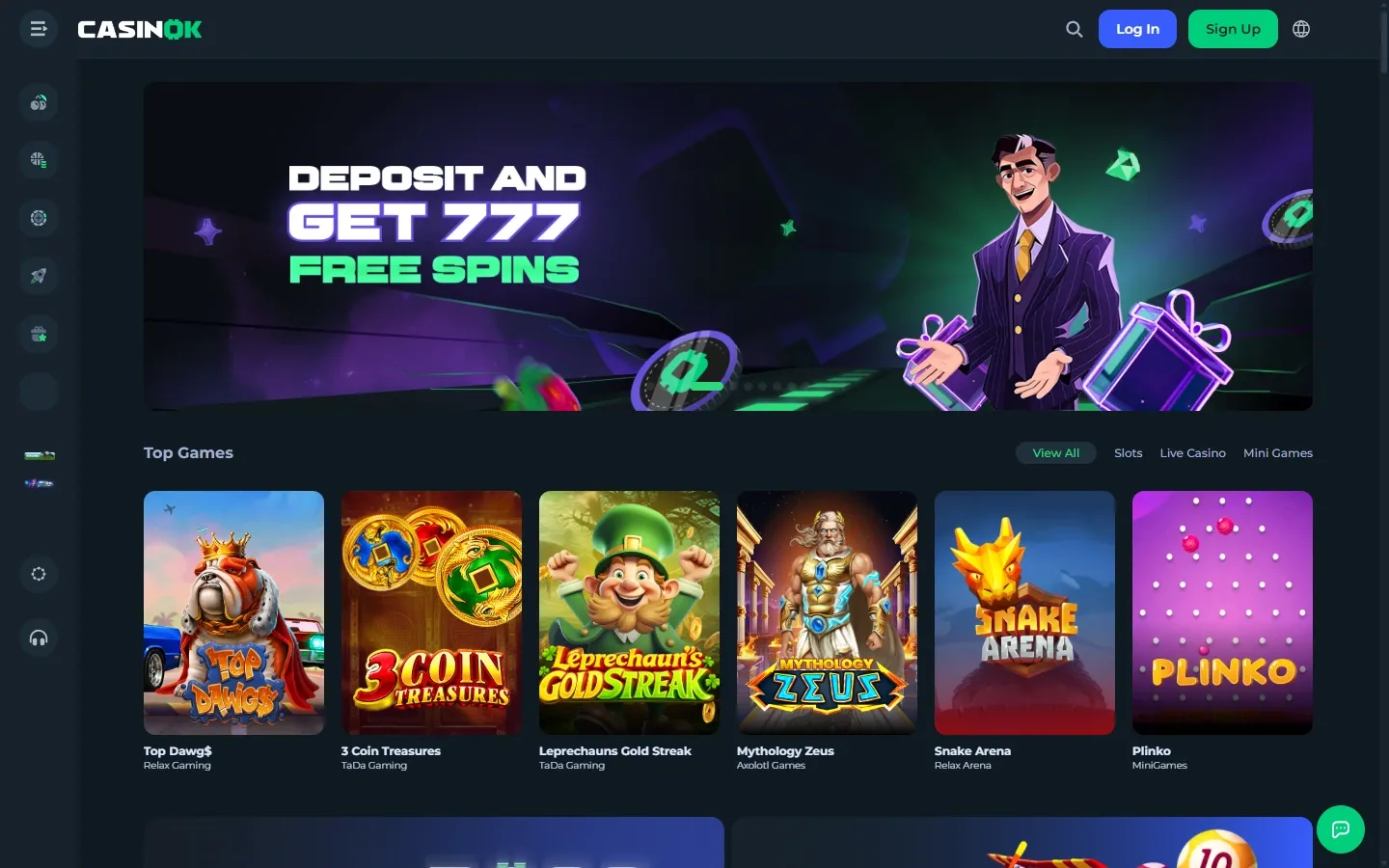 CasinOK homepage screenshot