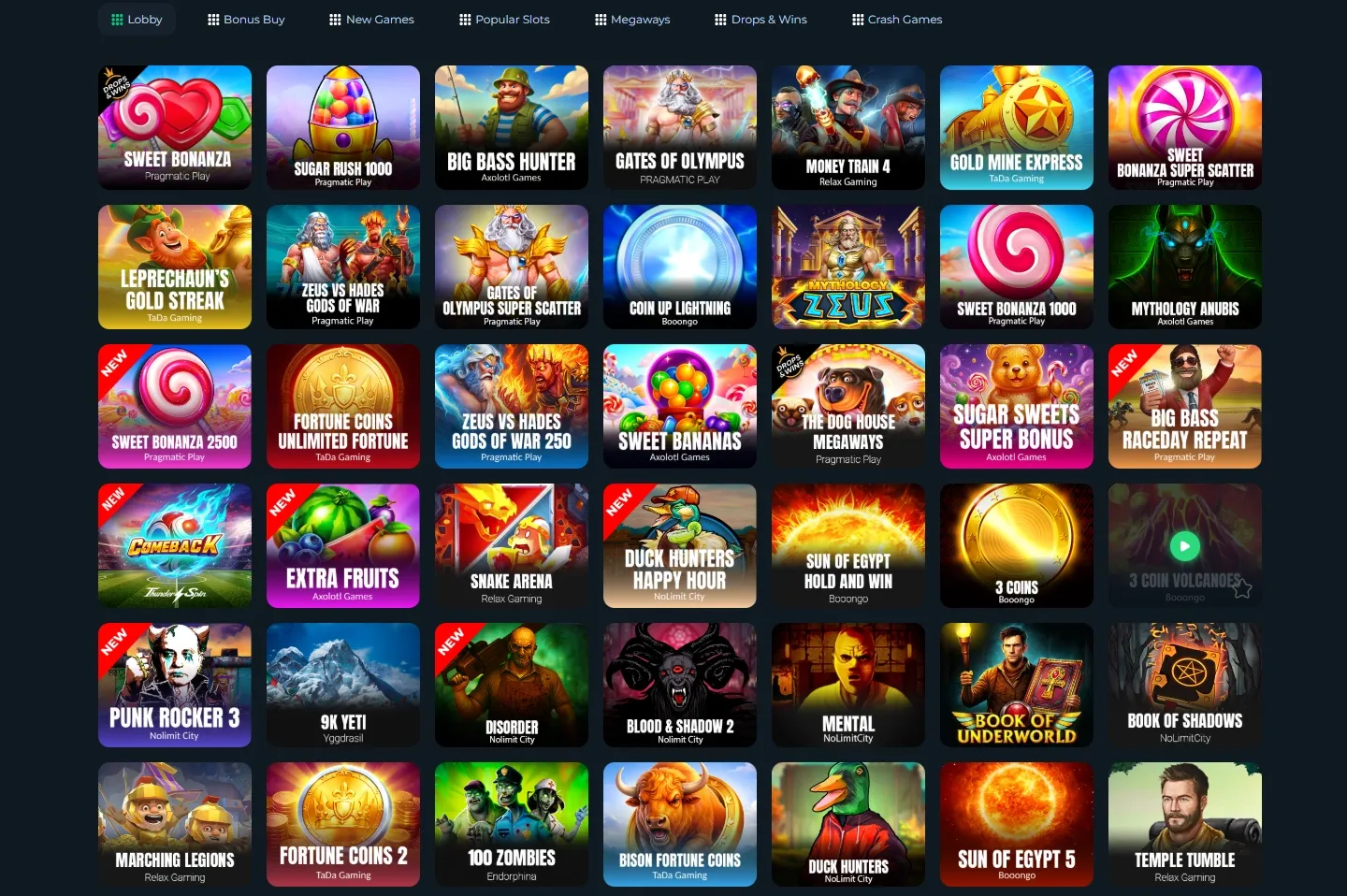 CasinOK game lobby screenshot