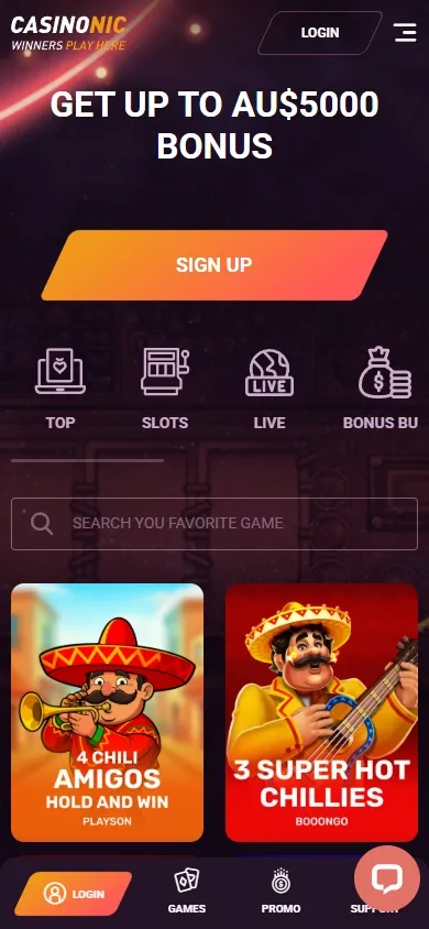 Casinonic mobile screenshot