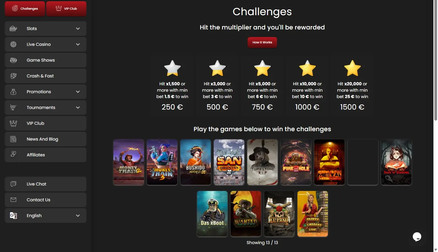 CasinoStars promotions screenshot