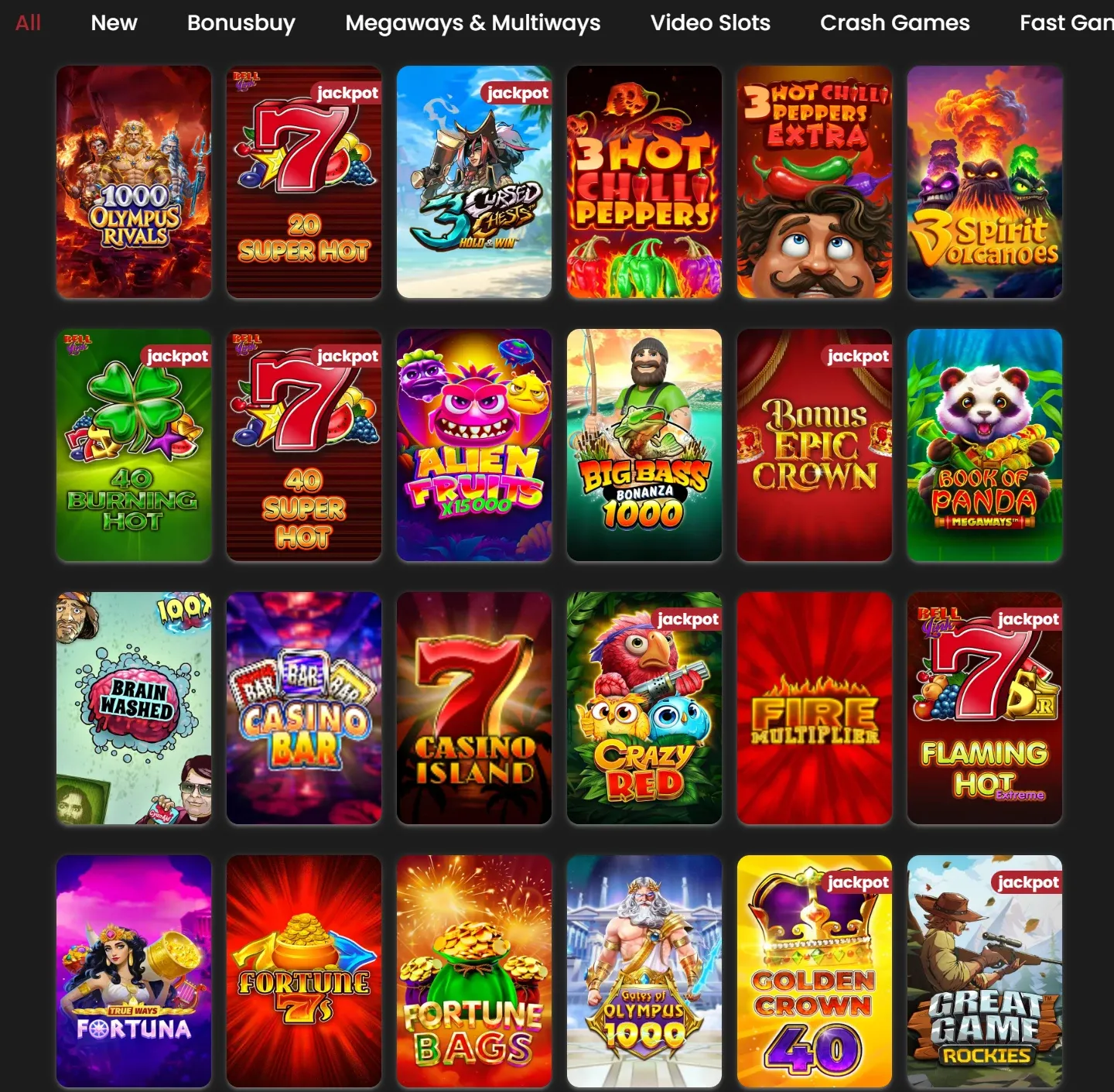 CasinoStars game lobby screenshot