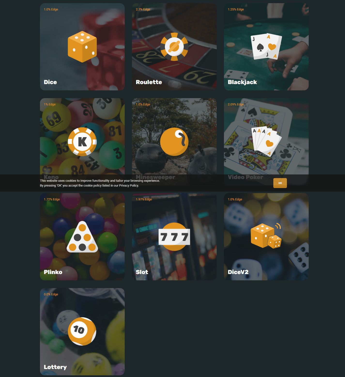 Crypto-Games.io game lobby screenshot
