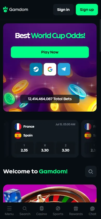 Gamdom Casino mobile screenshot