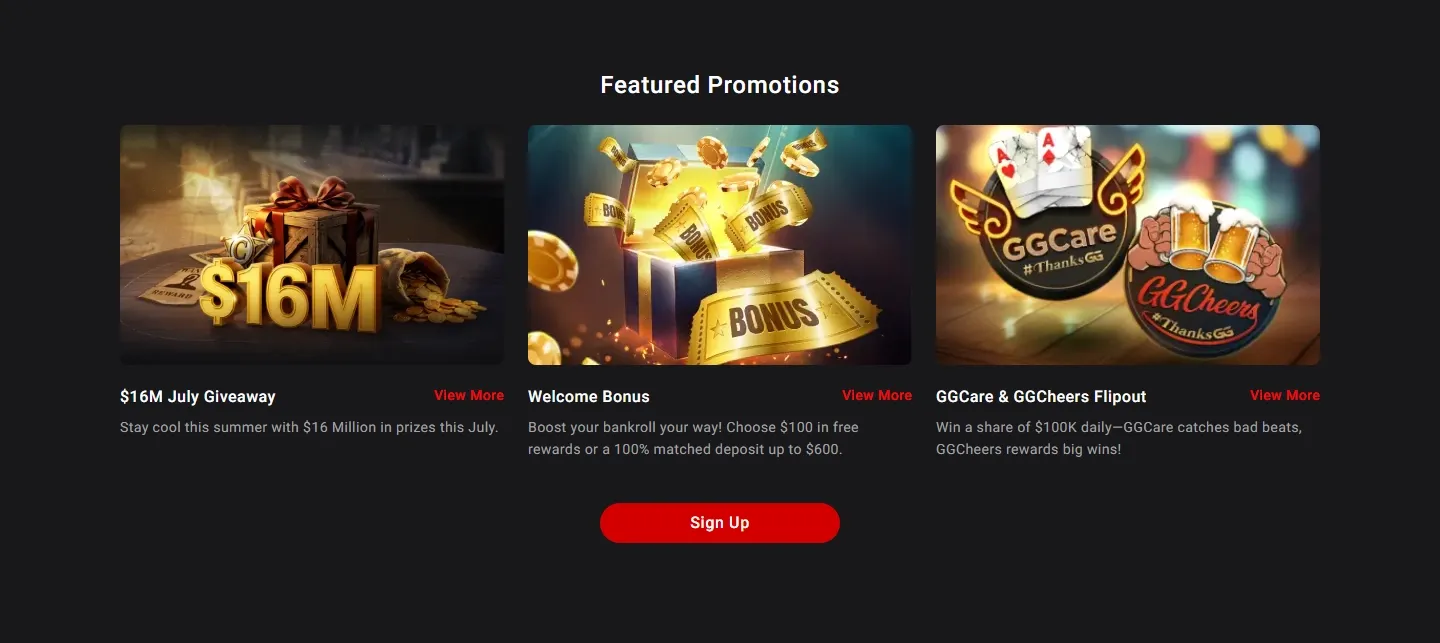 GGPoker Casino promotions screenshot