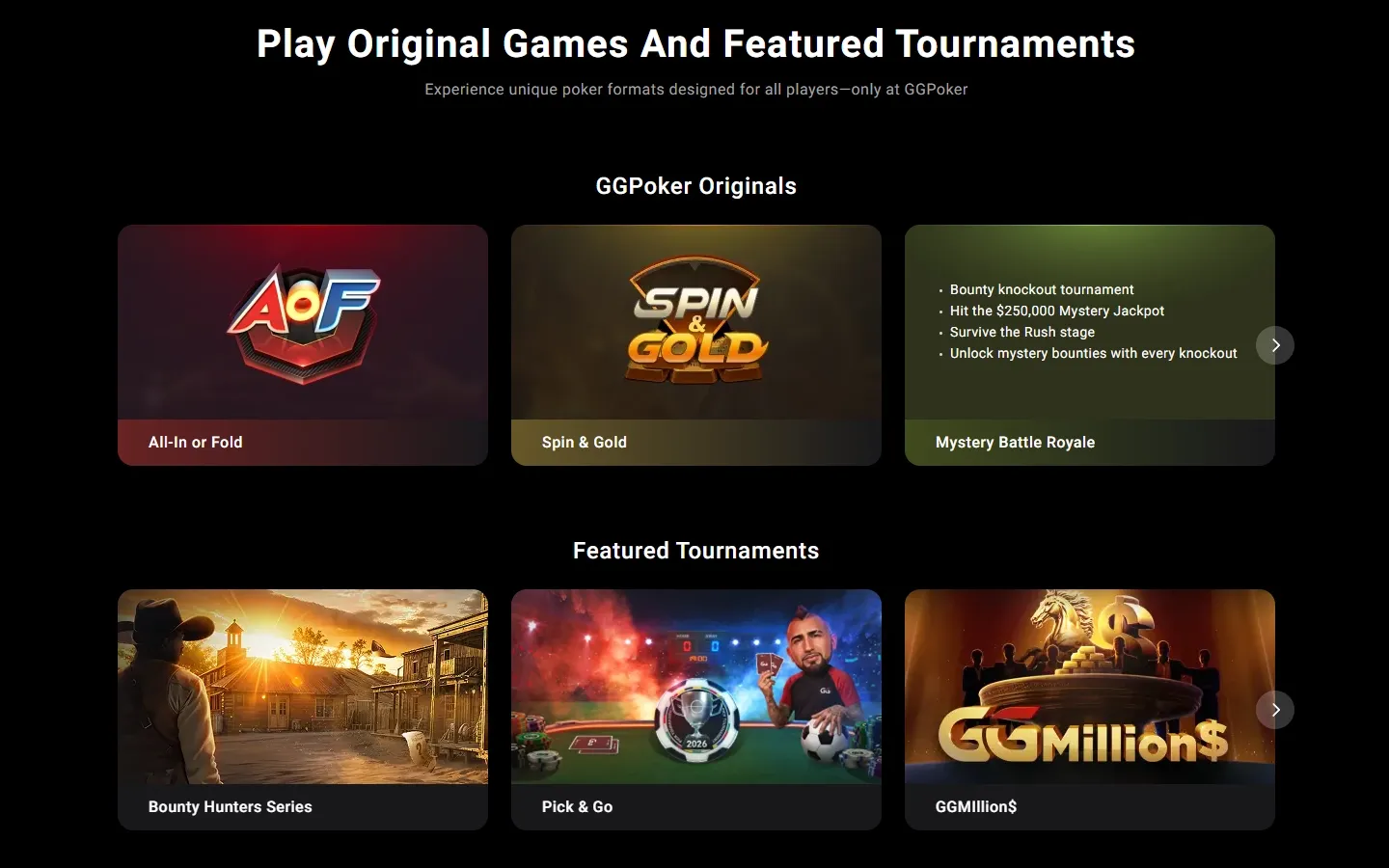 GGPoker Casino game lobby screenshot