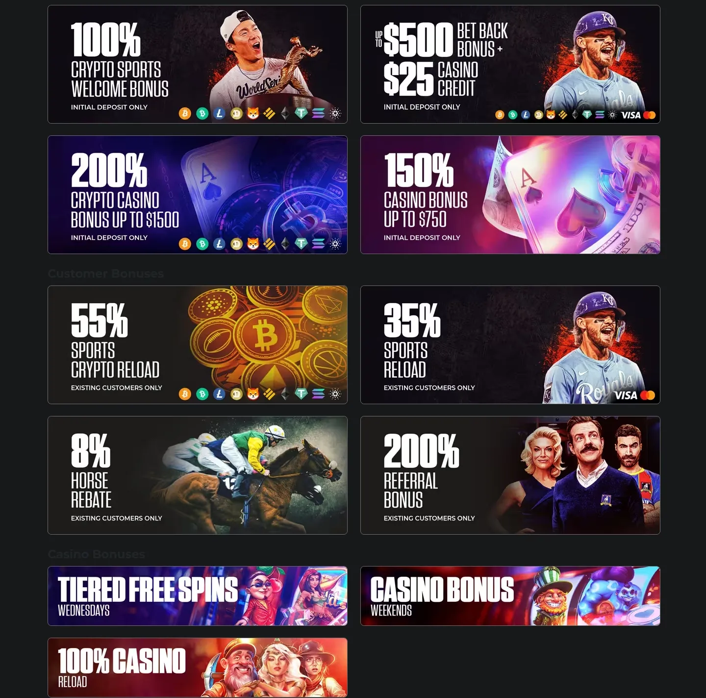 MyBookie Casino promotions screenshot