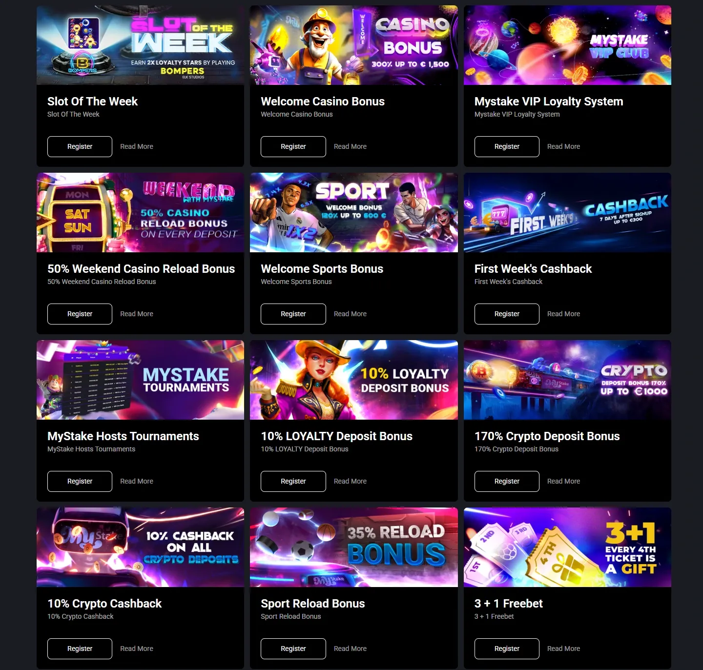 MyStake Casino promotions screenshot