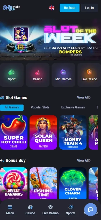 MyStake Casino mobile screenshot