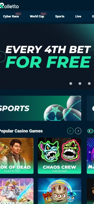 Rolletto Casino mobile screenshot