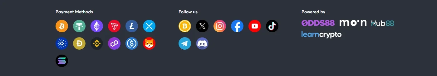 Sportsbet.io payment methods screenshot