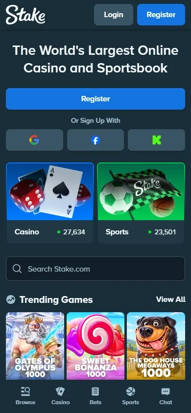Stake Casino mobile screenshot