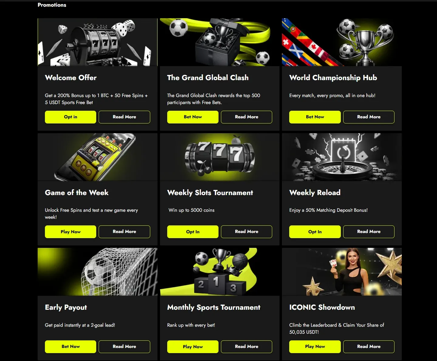 Telbet Casino promotions screenshot