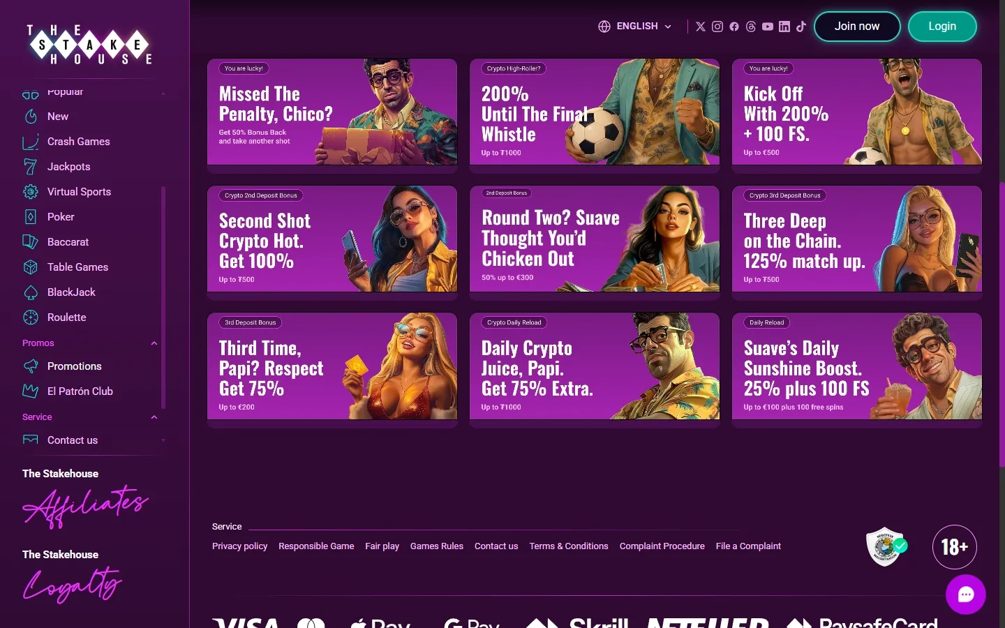 The Stakehouse promotions screenshot