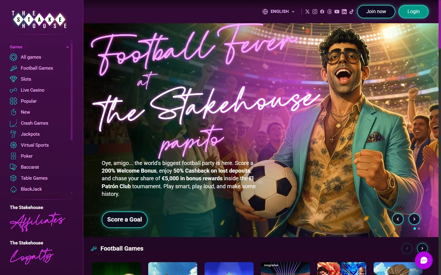 The Stakehouse homepage screenshot
