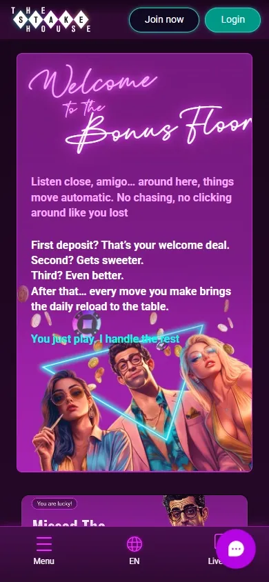 The Stakehouse mobile screenshot
